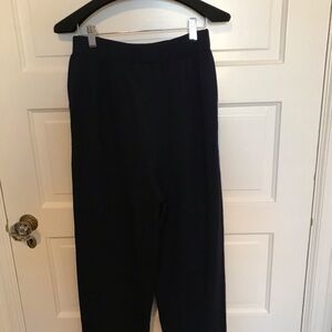 St John Knits Marie Grey Dark Blue Pants Size 8 Vintage USA